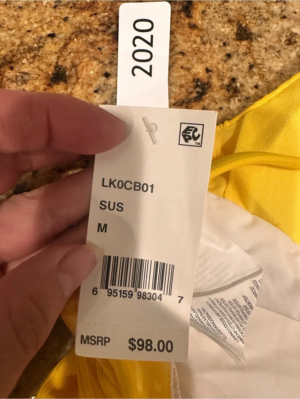 Lucky Brand Yellow Ribbed One-Piece Swimsuit